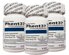 (3 Pack) Phent 37 Fat Burner Appetite Suppressant Phent37 (180 Tablets) - ARMOLEY