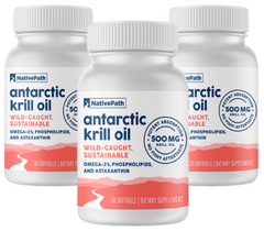(3 Pack) NativePath Antarctic Krill Oil Supplement 90 Softgels