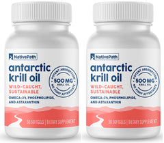 (2 Pack) NativePath Antarctic Krill Oil Supplement 60 Softgels