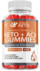 (1 Bottle) 6 Pack Keto ACV Gummies, Fat Burner, Appetite Suppressant (60 Gummies) - ARMOLEY
