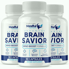 (3 Pack) Mindful Wellness Brain Savior 180 Capsules - ARMOLEY